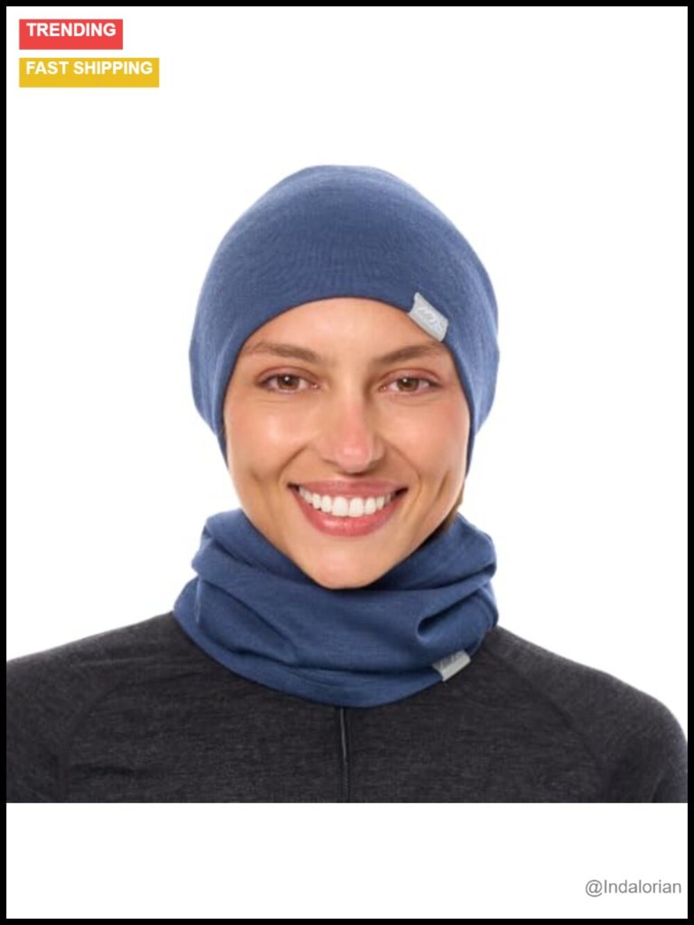 100% Merino Wool Beanie Neck Gaiter Combo Unisex 4 Season Soft Hat
